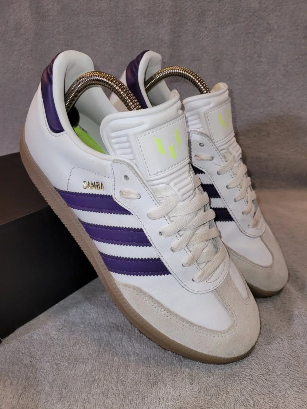 Adidas Samba Men's Size 8 Messi White Purple Tan Gum Sneakers IH8161 (#2258)